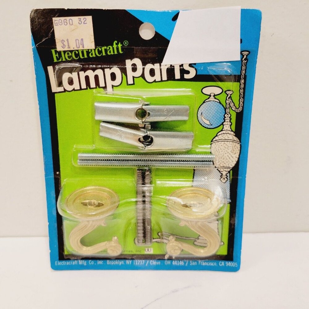 Vtg Brass Ceiling Lamp Hooks Parts Gold Tone Swag Plant Hooks 80's USA Made
